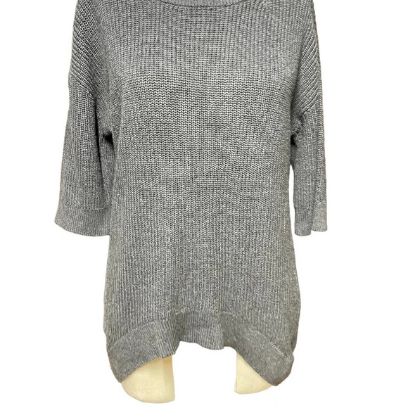 Intermix Charcoal Gray Cotton Silk High-Low Sweater Size Medium - Picture 3 of 7